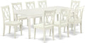 East West Furniture DOCL9-LWH-W 9 Piece Dining Table Set Includes a Rectangle by EastWestFurniture