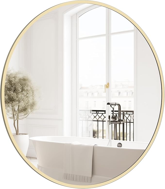 HOMECOOKIN Round Wall Mirror 20" Gold Circle Mirror by HOMECOOKIN