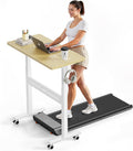 Mobile Walking Pad Desk with Wheels, Pneumatic Small Rolling Standing Desk by WALKINGDESK