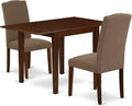 East West Furniture NDEN3-MAH-18 3 Piece Dining Set Contains a Rectangle Dining by EastWestFurniture