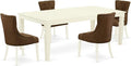East West Furniture LGFR5-LWH-18 5 Piece Dining Table Set Includes a Rectangle by EastWestFurniture