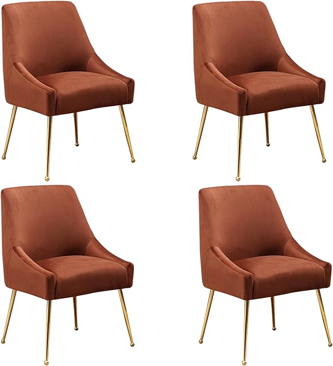 Modern Velvet Dining Chairs Set of 4, Contemporary Upholstered Furniture by HOLILA