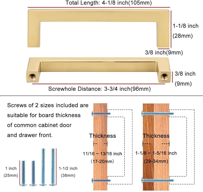 KOOFIZO Solid Square Bar Cabinet Handle - Image 2