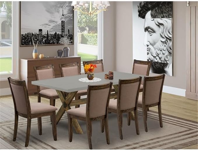East West Furniture X797MZ748-9 9 Piece Dining Room Table Set Includes a - Image 2