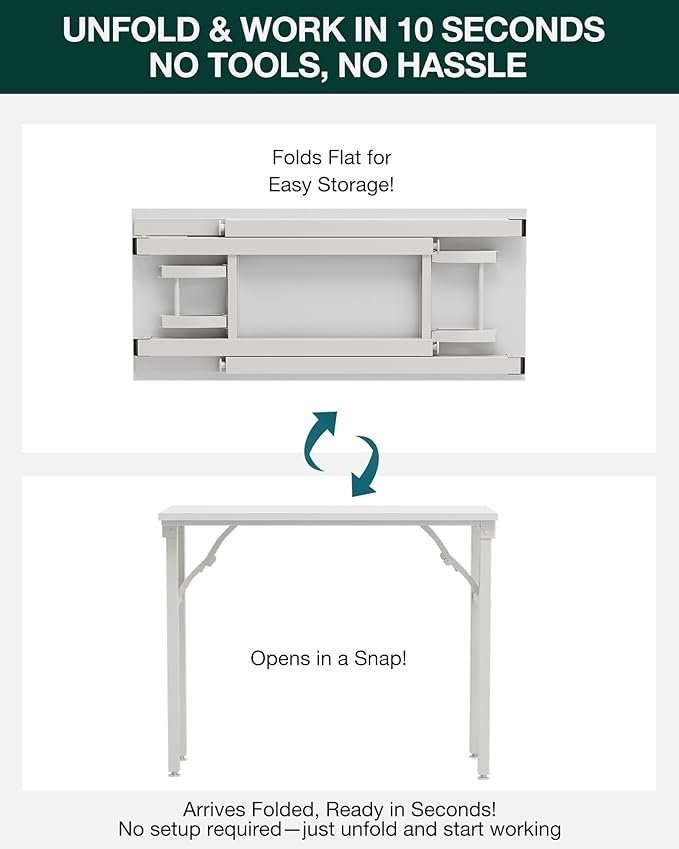 Frylr Small Folding Computer Desk – 35.8 Inch Portable Table - Image 3