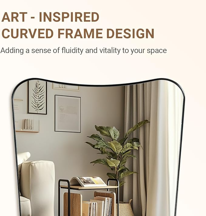 ANDY STAR Brushed Nickel Mirror, 24x32 Inch Bathroom Scalloped Mirror, - Image 7