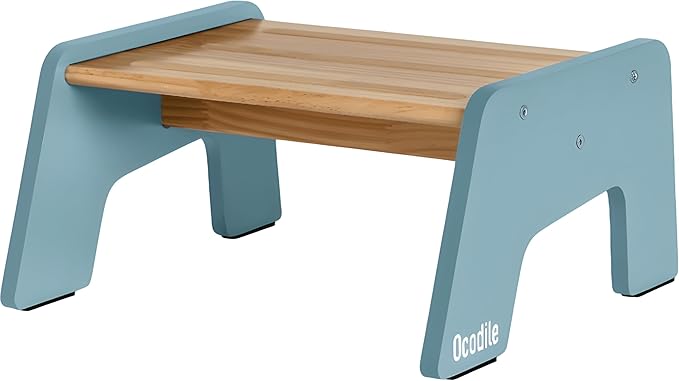 1-Step Wooden Step Stool for Toddlers | Kids Step Stool for Bathroom Sink by Ocodile