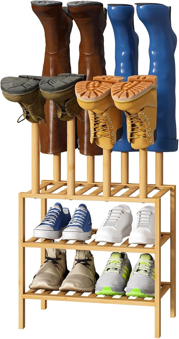 Small Boot Rack with Shoe Rack, Boot Rack Organizer Tall Boots by VIEWCARE