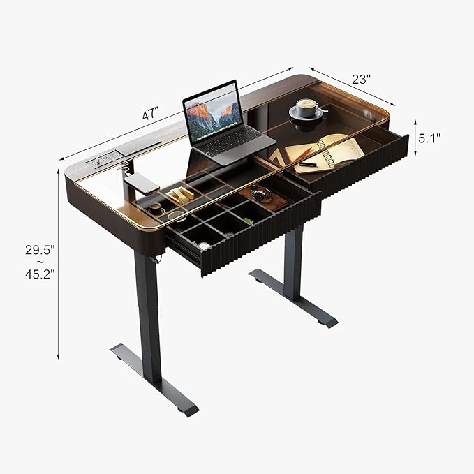 Lartis Office Desk, Electric Computer Lift Table Standing Desk - Image 2