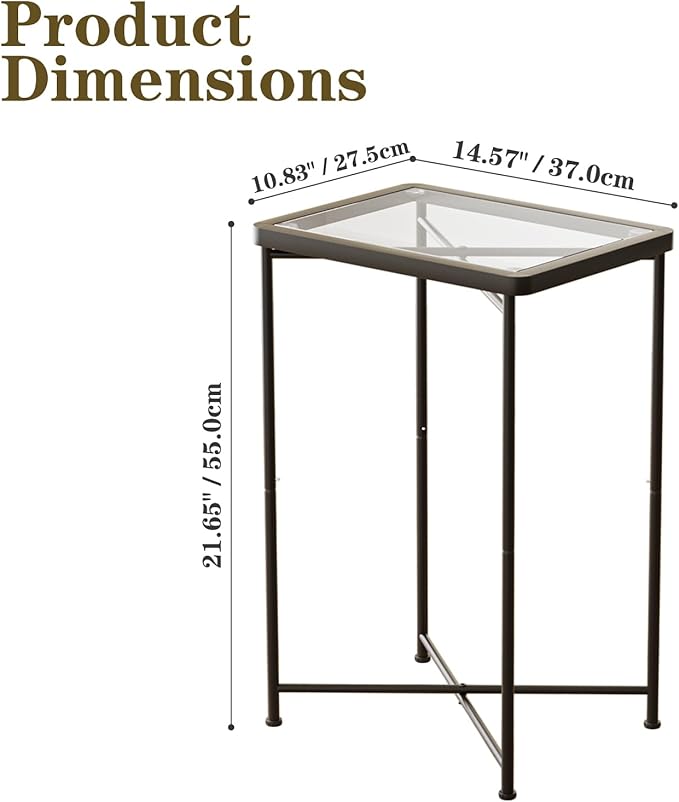 Garden 4 you Small Side Table, Glass End Table, Outdoor Side Table - Image 2