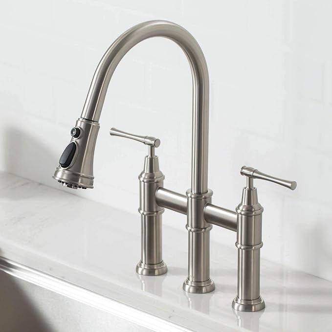 KRAUS Allyn Transitional Bridge Kitchen Faucet - Image 2