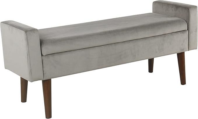 HomePop Home Decor | Upholstered Modern Velvet Storage Ottoman Bench | Ottoman by HomePop