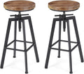 Vintage Adjustable Bar Stools Set of 2, Height Ranges from 24.8 to 30.8 inch by VILAVITA