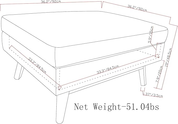 SIMPLIHOME Owen 36 inch Wide Mid Century Modern Square Coffee Table Storage - Image 2