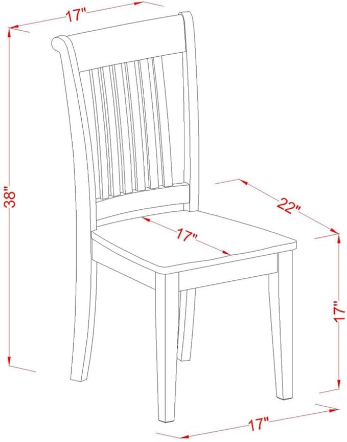 East West Furniture ANPO3-OAK-W 3 Piece Dinette Set - Image 5