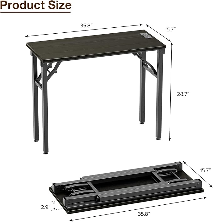 TEMI Small Computer Desk Folding Table - Image 3
