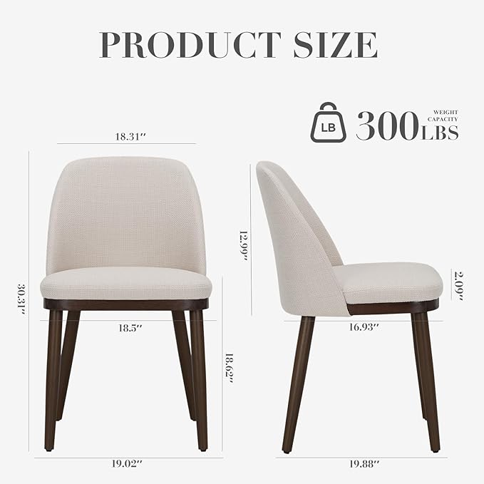 COLAMY Upholstered Dining Chairs Set of 2, Modern Kitchen Chairs - Image 8