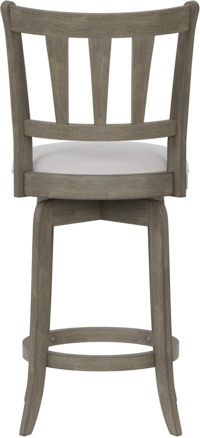 Hillsdale Presque Isle 26" Wood Swivel Counter Height Stool, Aged Gray - Image 7