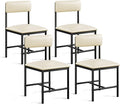 DWVO Dining Room Chairs Set of 4 White Modern Upholstered Dining Chairs Faux by DWVO