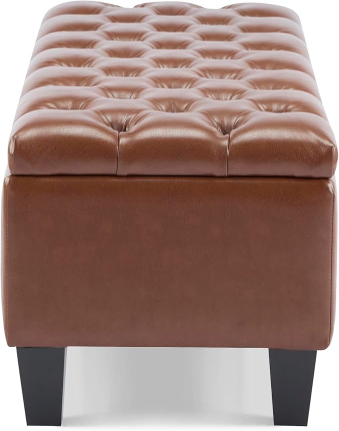 Christopher Knight Home Ottilie Faux Leather Storage Ottoman Bench, Wooden - Image 10