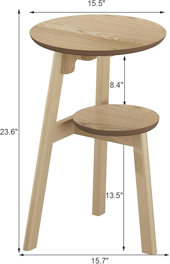 ChooChoo Round End Table Set of 2, Narrow Side Table - Image 3