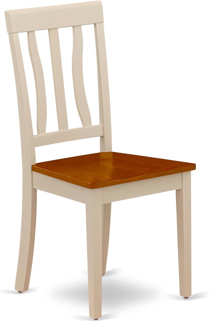 East West Furniture HLAN3-BMK-W 3 Piece Kitchen Table & Chairs Set Contains a - Image 4