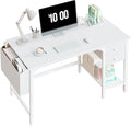 Lufeiya White Small Desk with Drawers by LUFEIYA