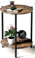 Round Side Table, 2-Tier Circle End Tables by Kasrikly