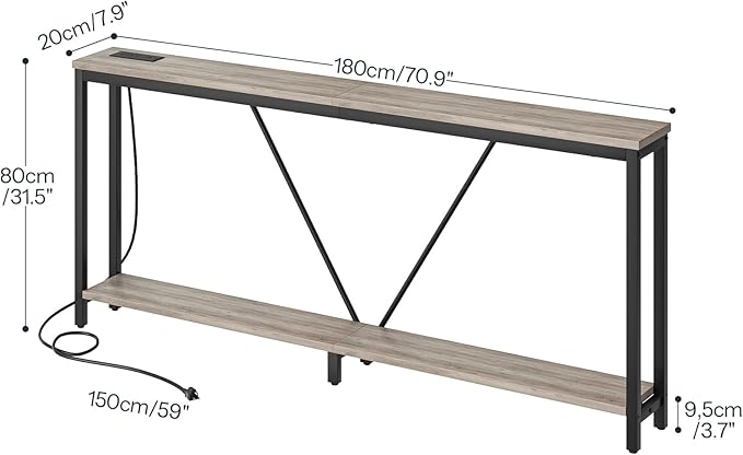 HOOBRO 70.9" Extra Long Sofa Console Table - Image 3