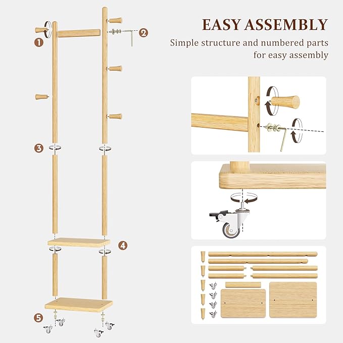 Coat Rack Freestanding Clothing Rack - Image 8