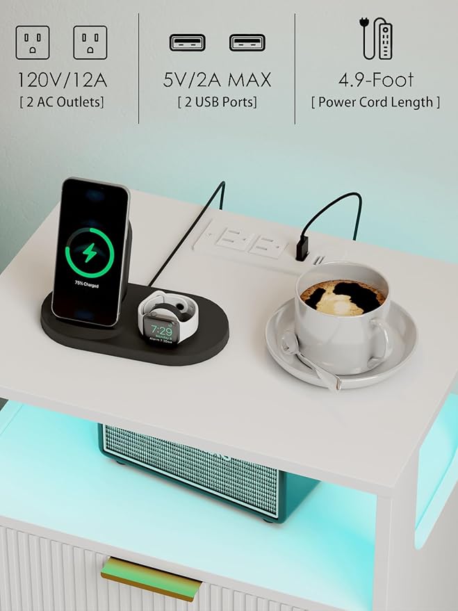 Nightstand, Modern Bedside Table - Image 5