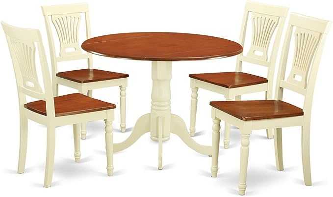 East West Furniture DLPL5-BMK-W 5 Piece Modern Dining Table Set Includes a by EastWestFurniture