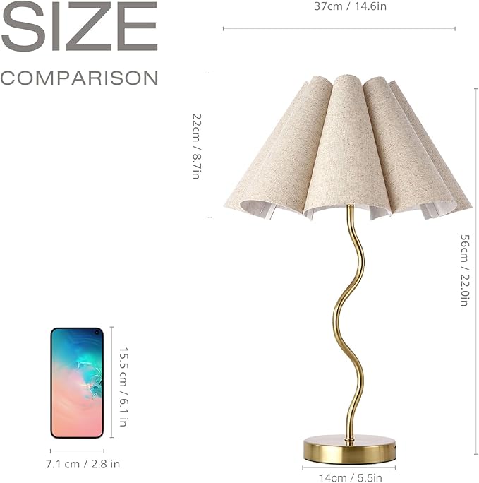 KUNJOULAM Small Table Lamp, Bedside Nightstand Lamp - Image 3