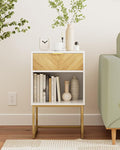 Nightstand, Modern Night Stand Boho Farmhouse Wood Bedside Table by Unknown
