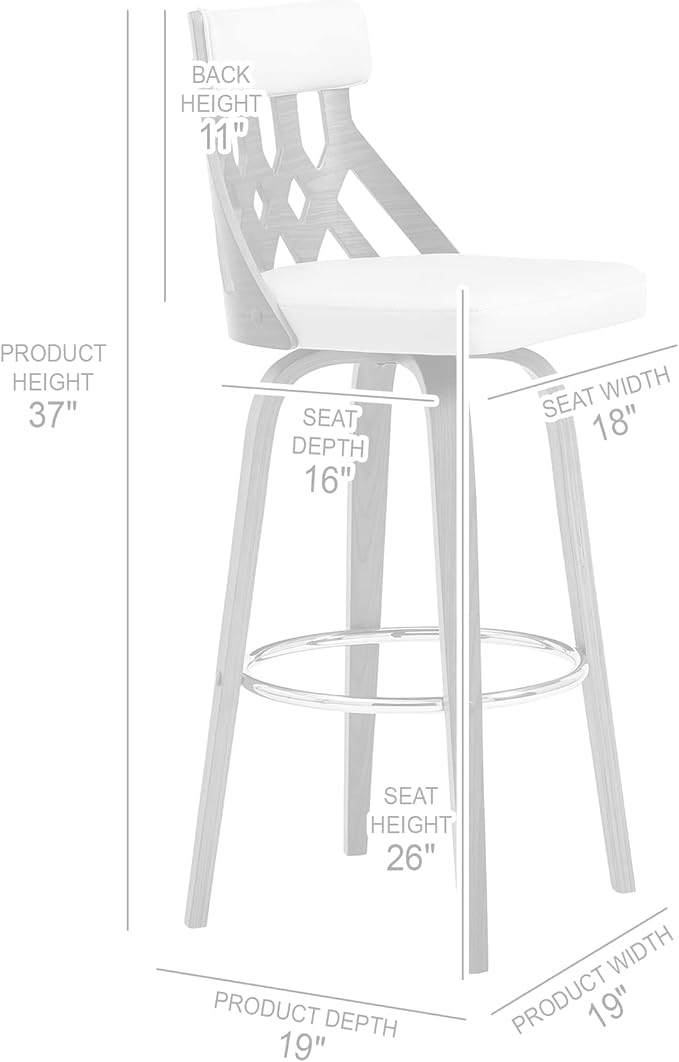 Armen Living Crux Mid Century Modern Swivel Bar Stool - Image 3