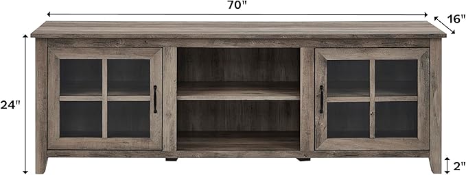 Walker Edison Portsmouth Classic 2 Glass Door TV Stand - Image 3