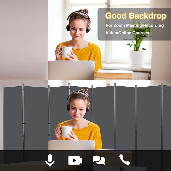 Room Divider, 8 Panel Folding Privacy Screens - Image 7