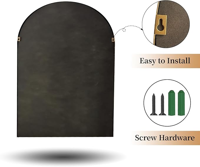 ironsmithn Gold Arched Mirror, Marlowe Decorative Accent Mirrors - Image 4