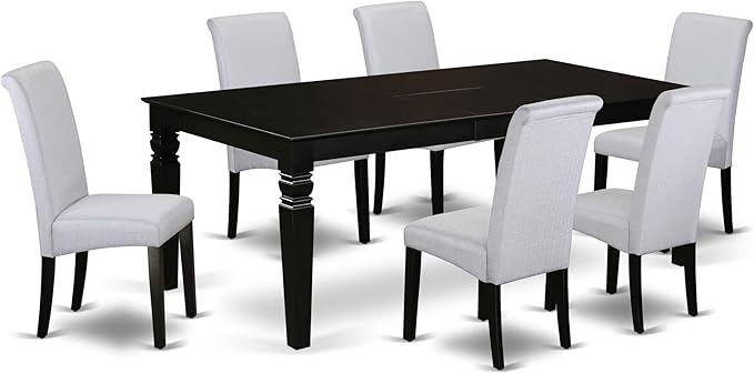 East West Furniture LGBA7-BLK-05 7 Piece Dining Room Table Set Consist of a by EastWestFurniture