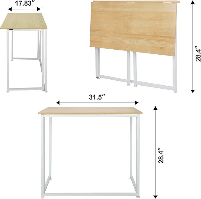 Leopard Folding Computer Desk for Small Spaces, Space-Saving Home Office Desk - Image 3