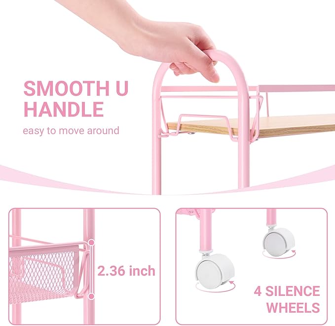 KINGRACK 4-Tier Slim Rolling Cart - Image 4