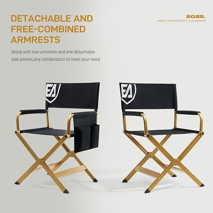 EVER ADVANCED Aluminum Directors Chair, Folding Studio Movie Chairs Camping - Image 7