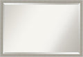 Amanti Art Grey Wall Mirror 26x38 Woodgrain Stripe Grey Rectangle Bathroom by AmantiArt