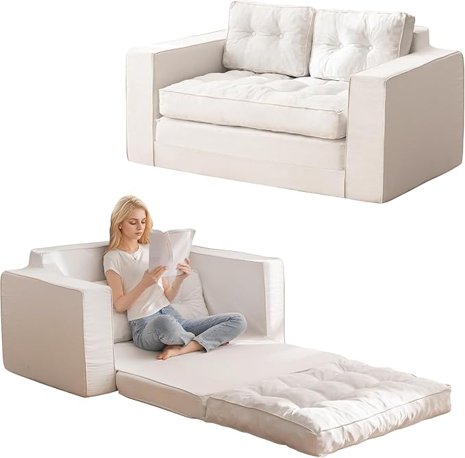 YOSHOOT Loveseat Sleeper Sofa, 3-in-1 Pull Out Floor Couch by YOSHOOT