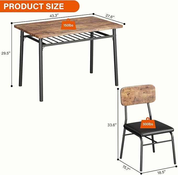 GAOMON 5-Piece Dining Table Set - Image 5