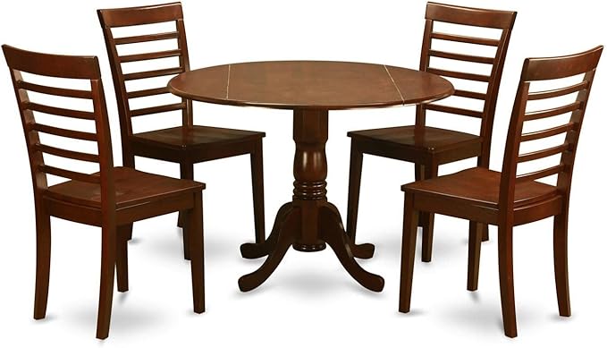 East West Furniture DLML5-MAH-W 5 Piece Modern Dining Table Set Includes a by EastWestFurniture
