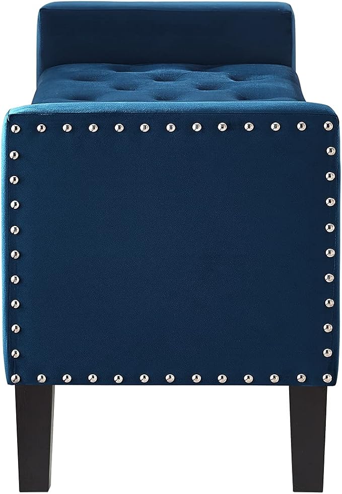 24KF Velvet Modern Upholstered Tufted Button Storage Bench - Image 6