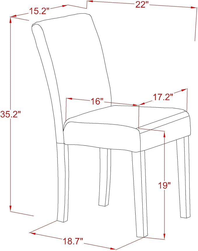 East West Furniture CAAB5-LWH-64 5 Piece Dining Room Furniture Set Includes a - Image 12