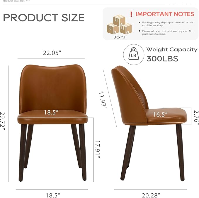 COLAMY Upholstered Dining Chairs Set of 6, Modern PU Leather Dining Room - Image 5