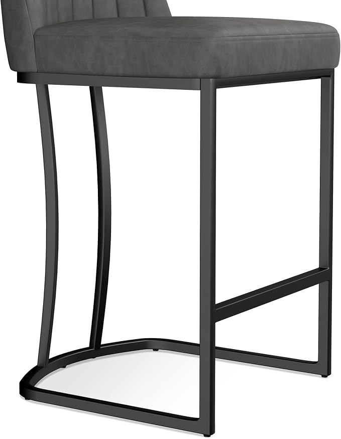 Bar Stools Set of 4, Faux Leather Counter Height Barstools, Upholstered Kitchen - Image 7
